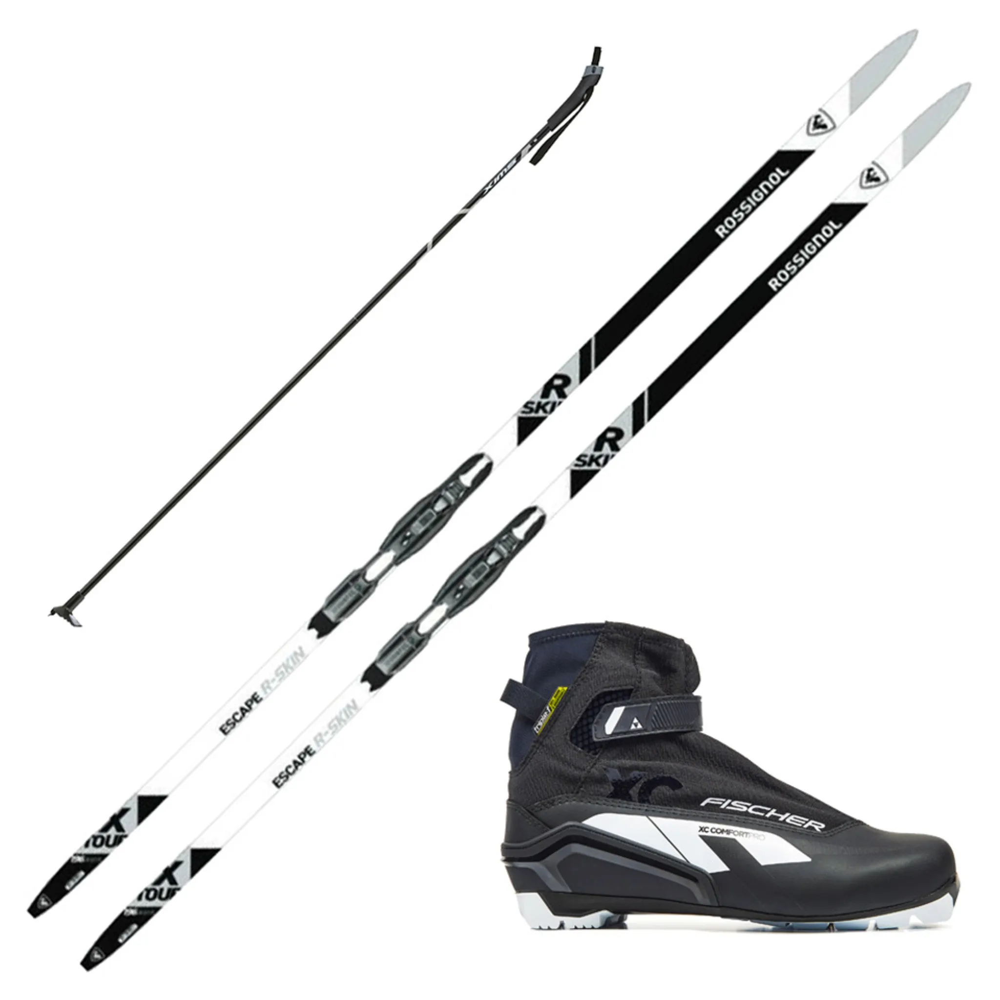 2023 Rossignol X-Tour Escape R-Skin XC Skis w/ Fischer Comfort Boots and Poles