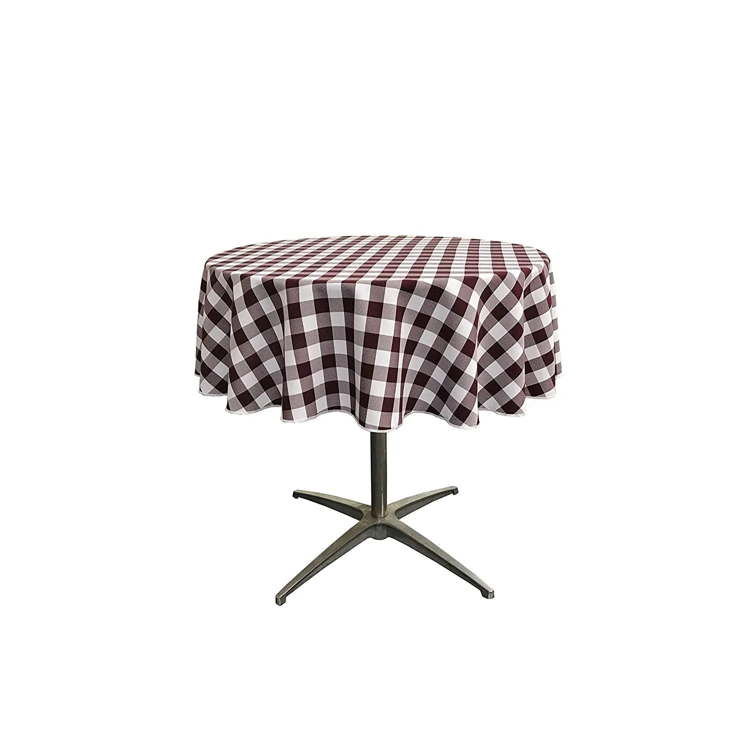 42" ROUND TABLECLOTH POLYESTER CHECKERED