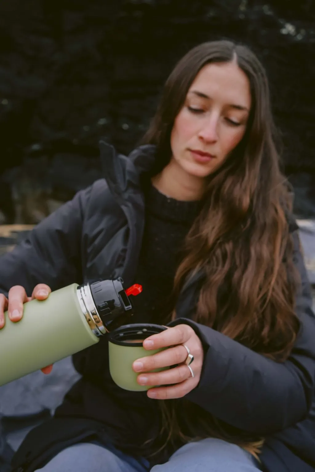 800ml One Green Bottle Thermos Flask - Forest