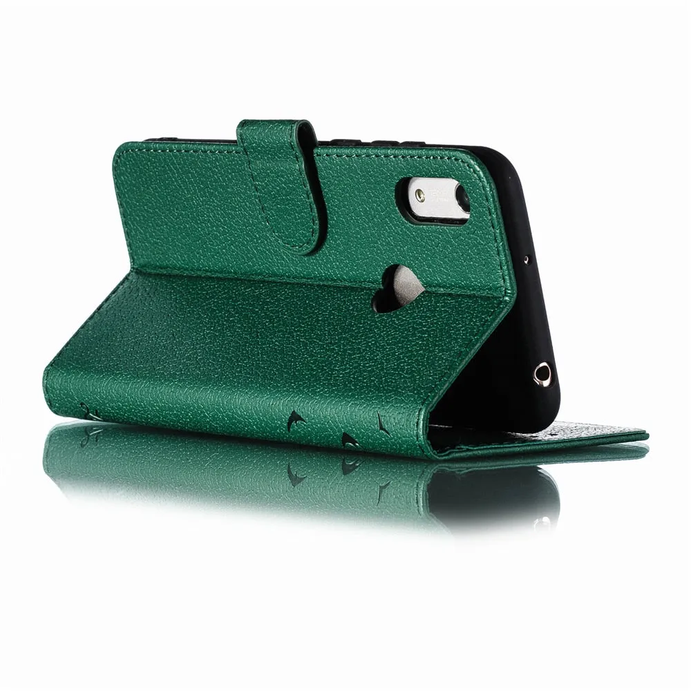 Anymob Huawei Honor Red Leather Case Flip Wallet Cover Phone Cover Protection