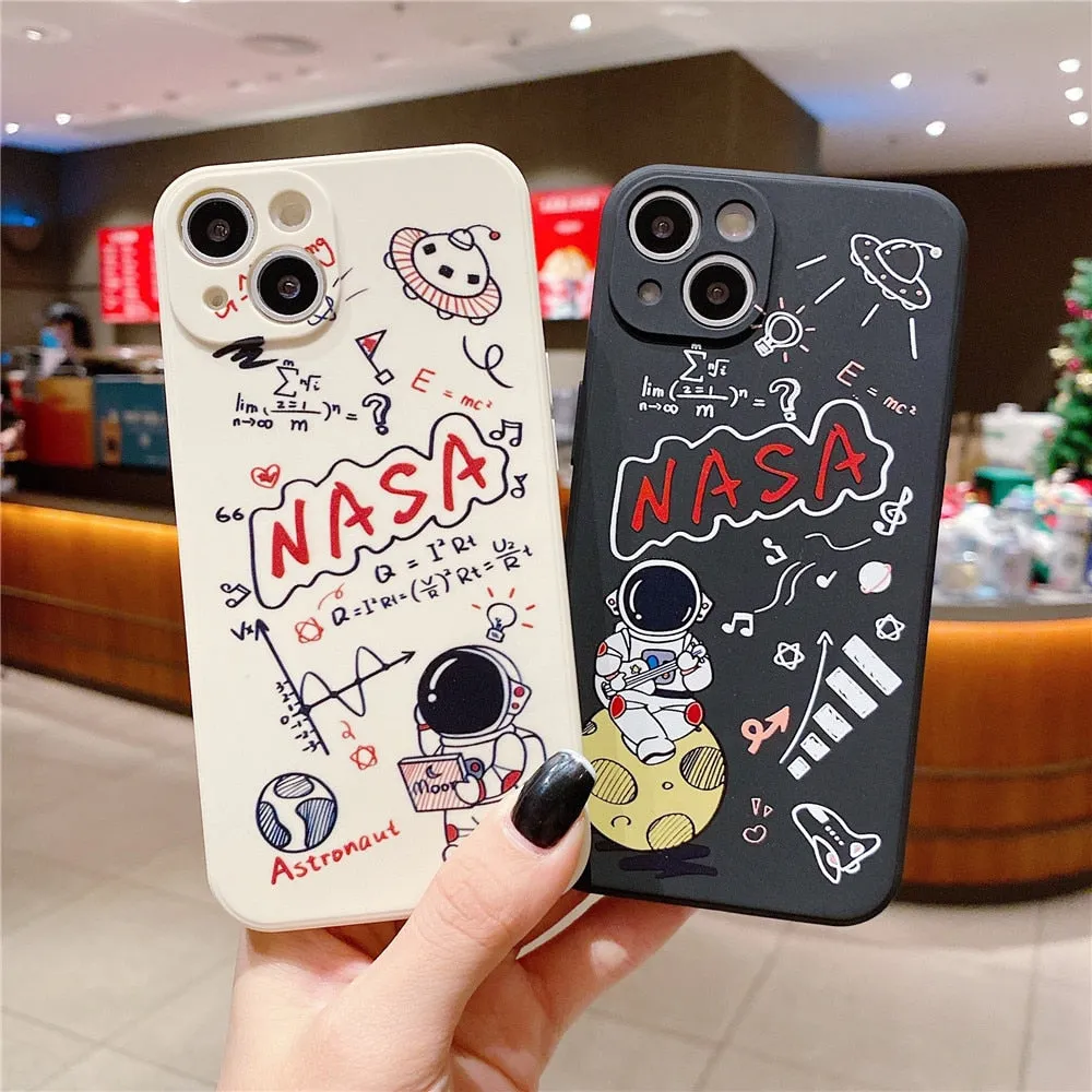 Anymob iPhone Blue Astronaut Case Cartoon Soft Cover