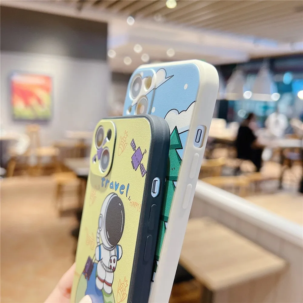 Anymob iPhone Blue Astronaut Case Cartoon Soft Cover