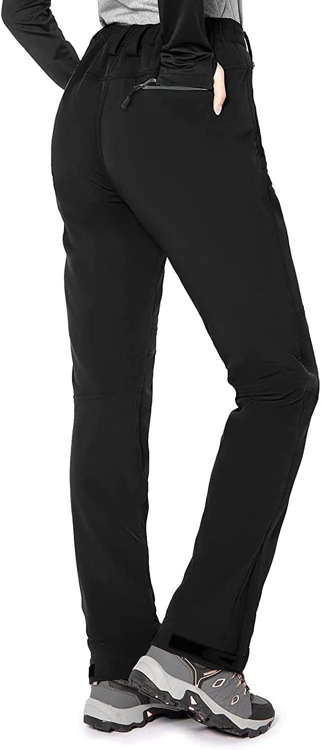 Cycorld Women's-Softshell-Ski-Snow-Pants,Fleece-Lined Winter-Hiking-Cargo-Pants, Work Outdoor Snowboarding Pants