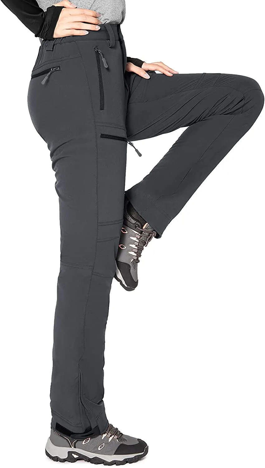 Cycorld Women's-Softshell-Ski-Snow-Pants,Fleece-Lined Winter-Hiking-Cargo-Pants, Work Outdoor Snowboarding Pants