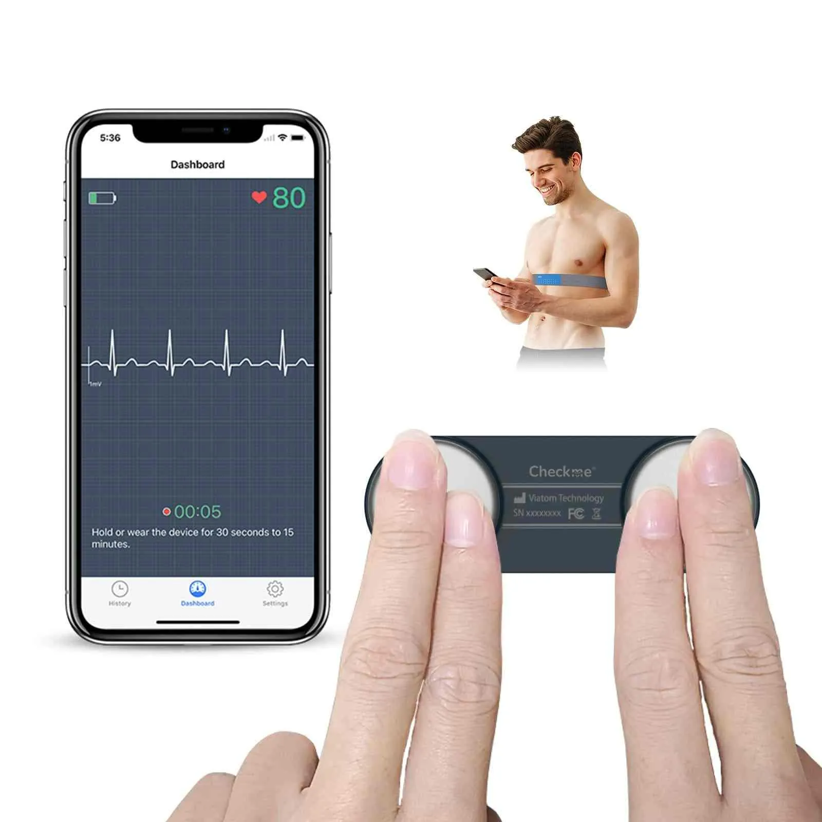DuoEK Portable ECG Heart Rate Monitor