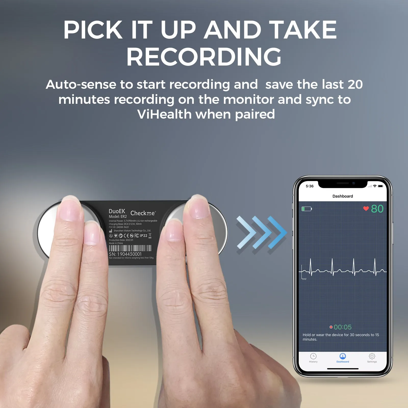 DuoEK Portable ECG Heart Rate Monitor