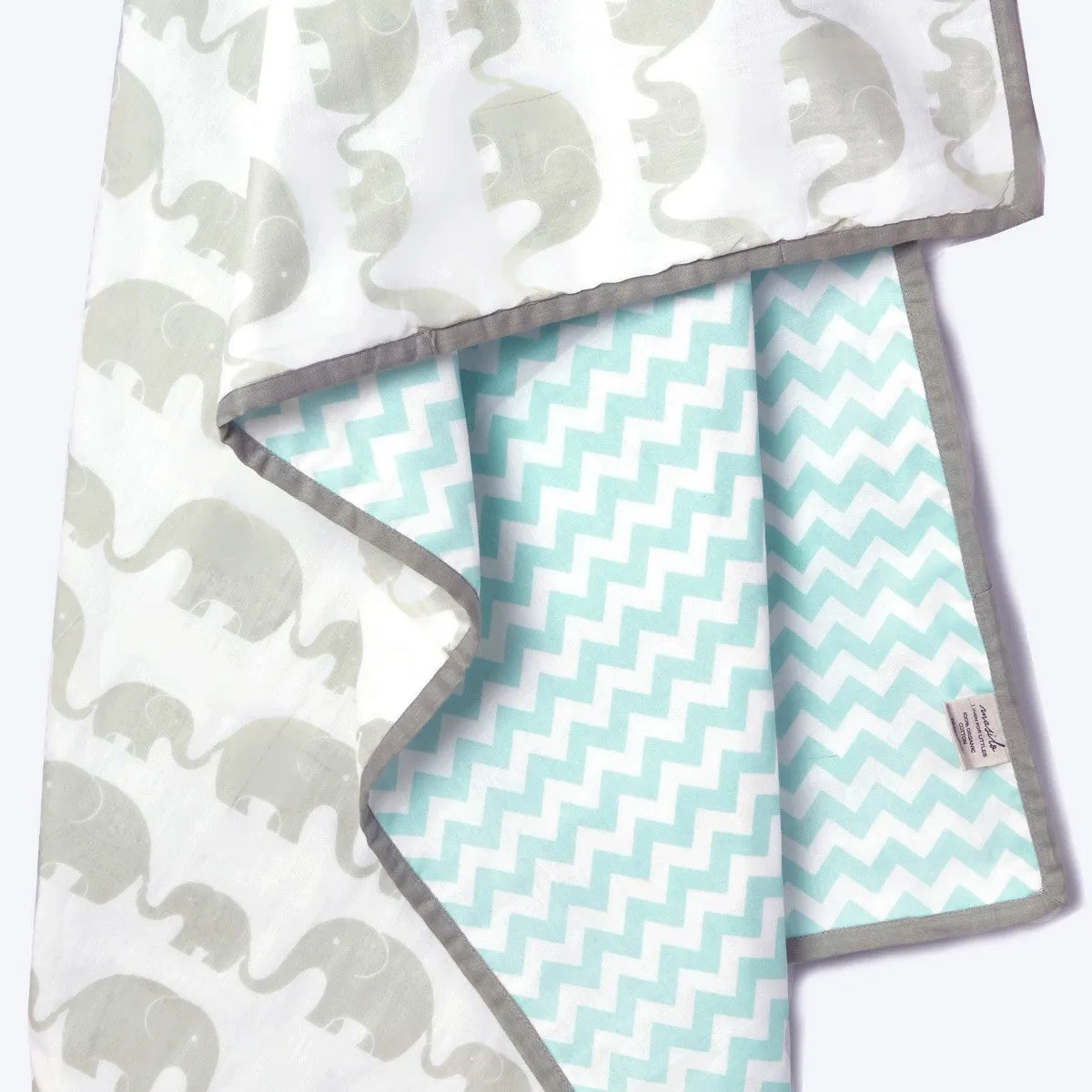 Elephant Parade Grey Soft Dohar Blanket For Babies | Nursery Essential
