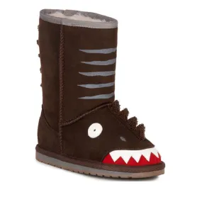 EMU Kids Little Creatures Brown Dinosaur Wool  Boot