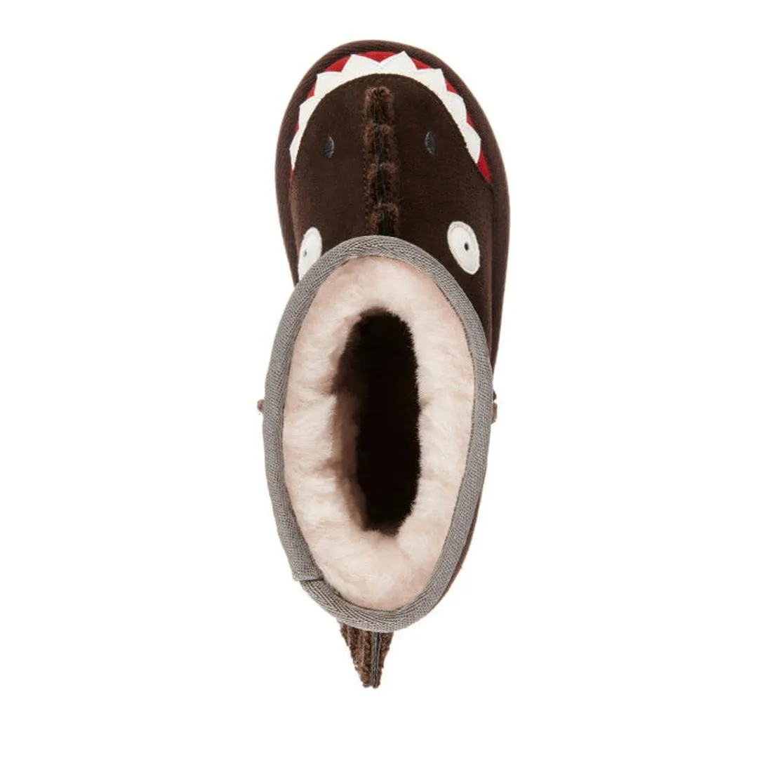 EMU Kids Little Creatures Brown Dinosaur Wool  Boot