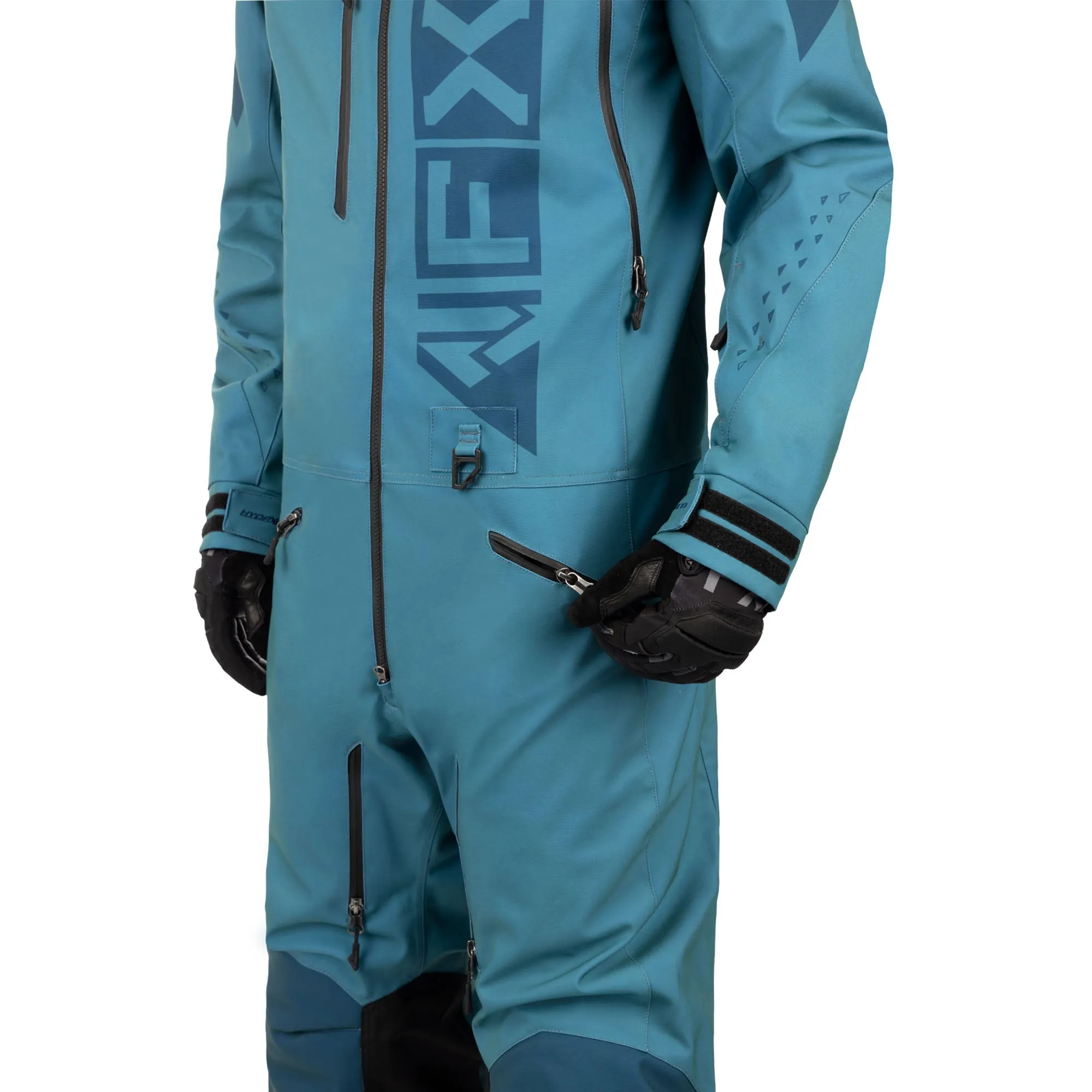 FXR  Mens Helium Lite Snowmobile Monosuit Uninsulated HydrX Pro Steel Dark Steel