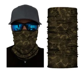 G198 Beige & Black Paisley Gaiter Mask