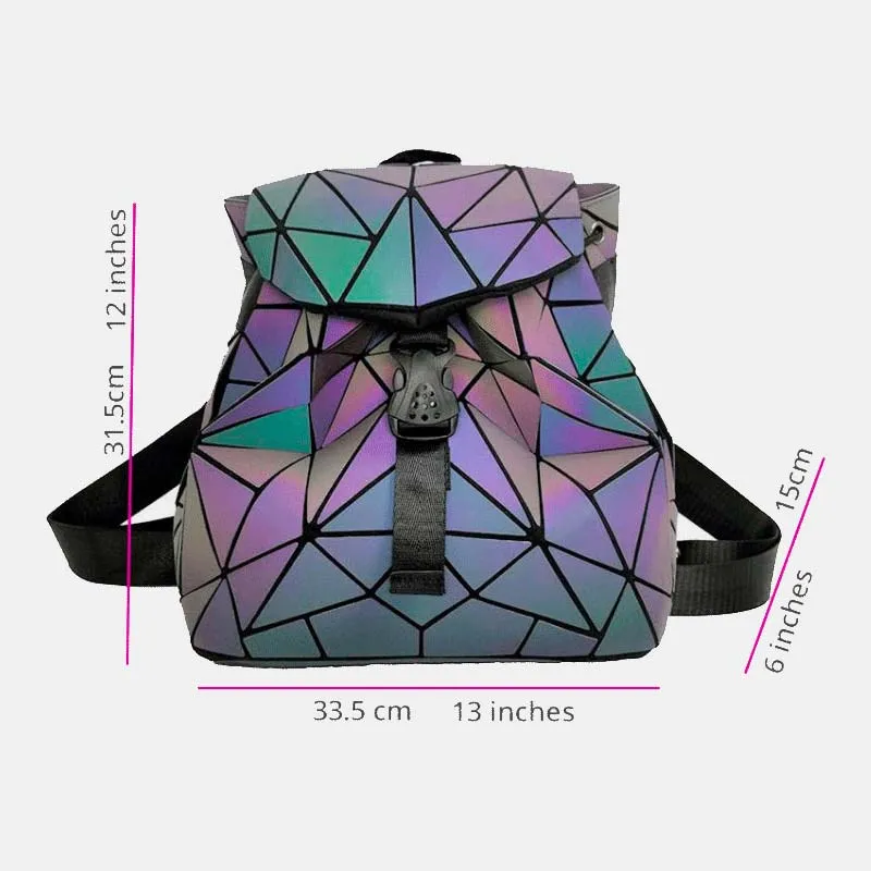 Geometric Luminous Backpack Reflective Bag