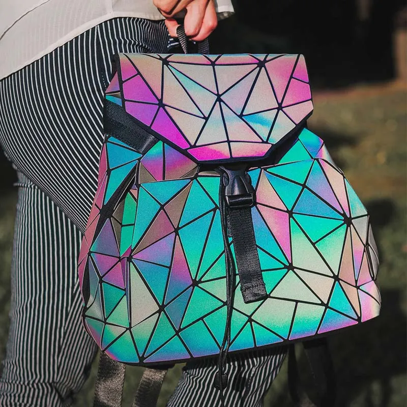 Geometric Luminous Backpack Reflective Bag