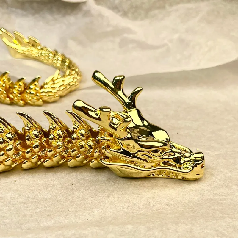 Gold Dragon with Movable Joints