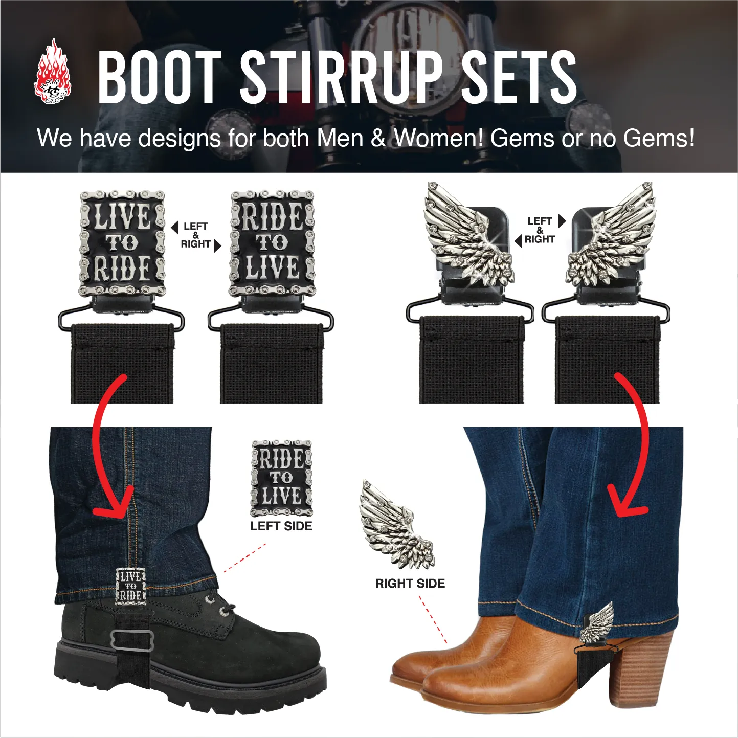 HG Skull Boot Stirrup Set