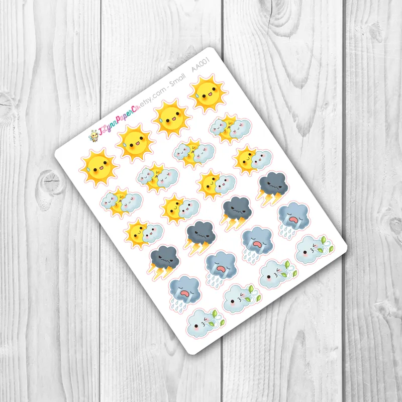 Kawaii Weather Stickers | AA001