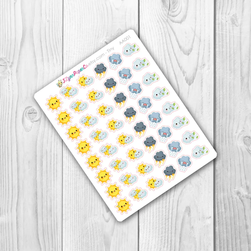 Kawaii Weather Stickers | AA001