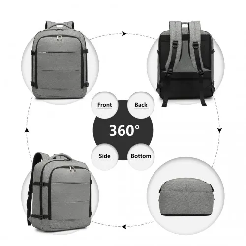 Kono Multi-level High-capacity Grey Cabin Bag Travel Backpack (30L)