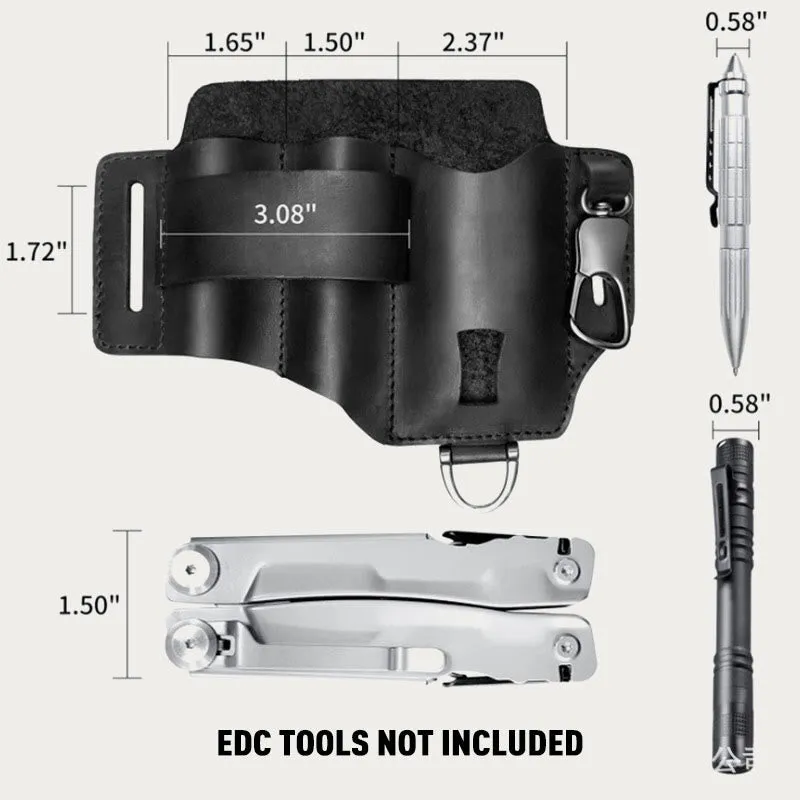 Leather Multitool Sheath For Men EDC Durable Belt Wear