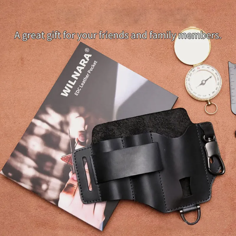 Leather Multitool Sheath For Men EDC Durable Belt Wear