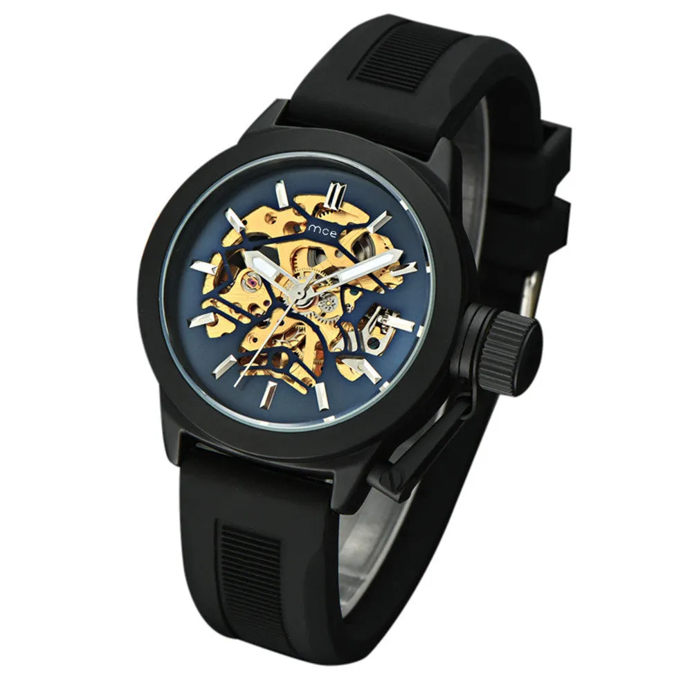 Mens Hollow Skeleton Casual Watch
