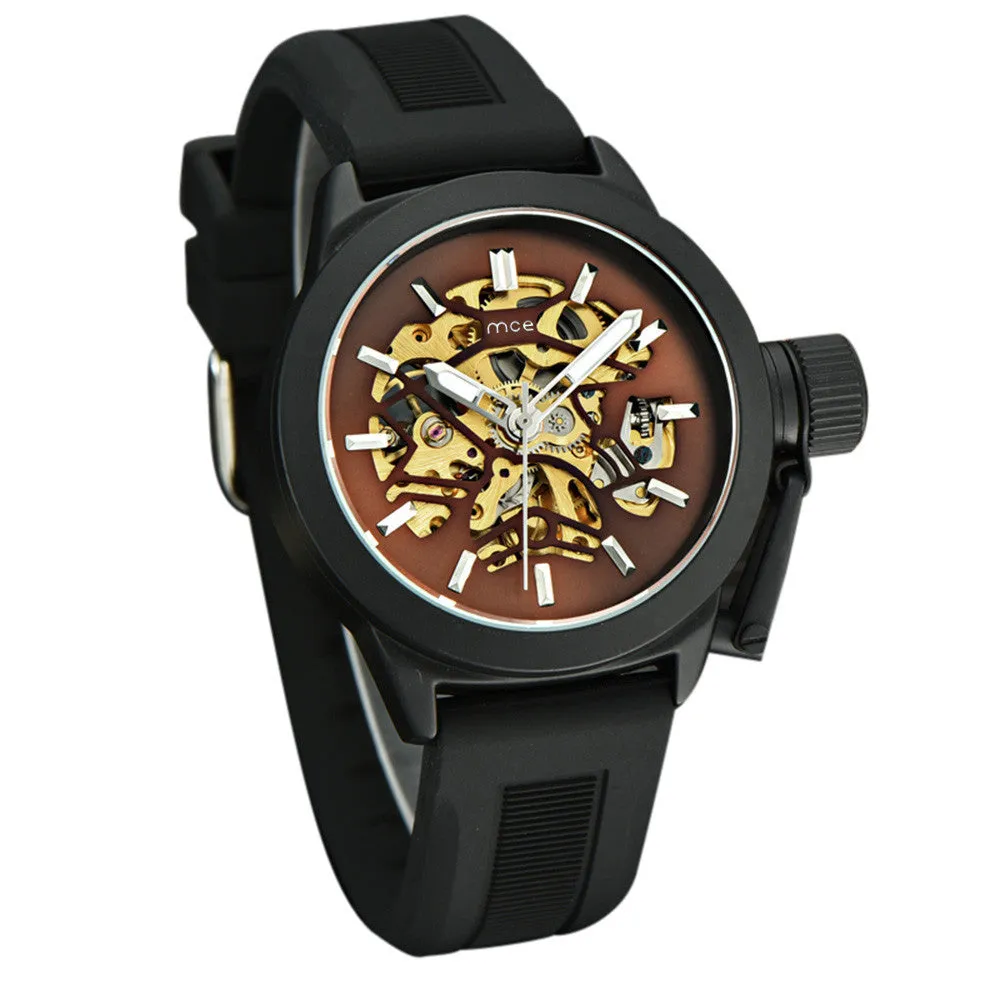 Mens Hollow Skeleton Casual Watch