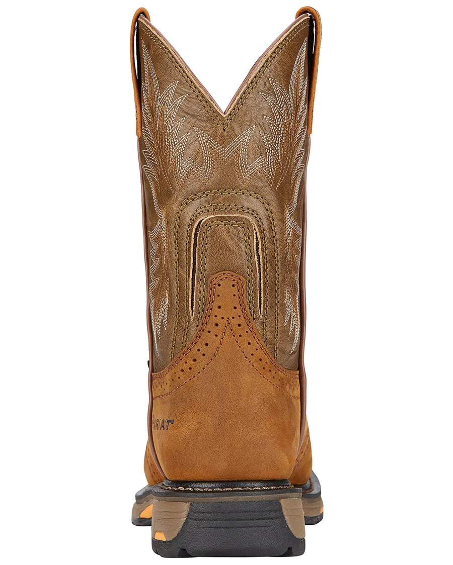 Mens Workhog Pull-On Boots - Aged Bark