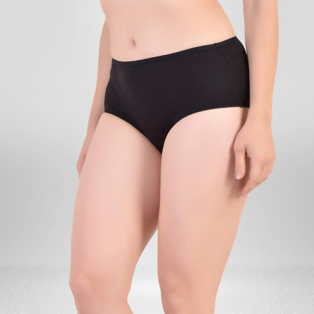 Midi Panty | Women Under Wear | Comfortable | Soft | Set of 2 | Peach & Black