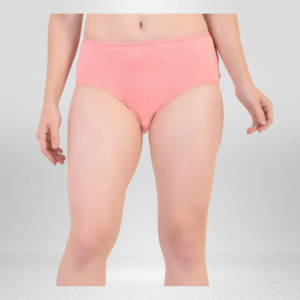 Midi Panty | Women Under Wear | Comfortable | Soft | Set of 2 | Peach & Black