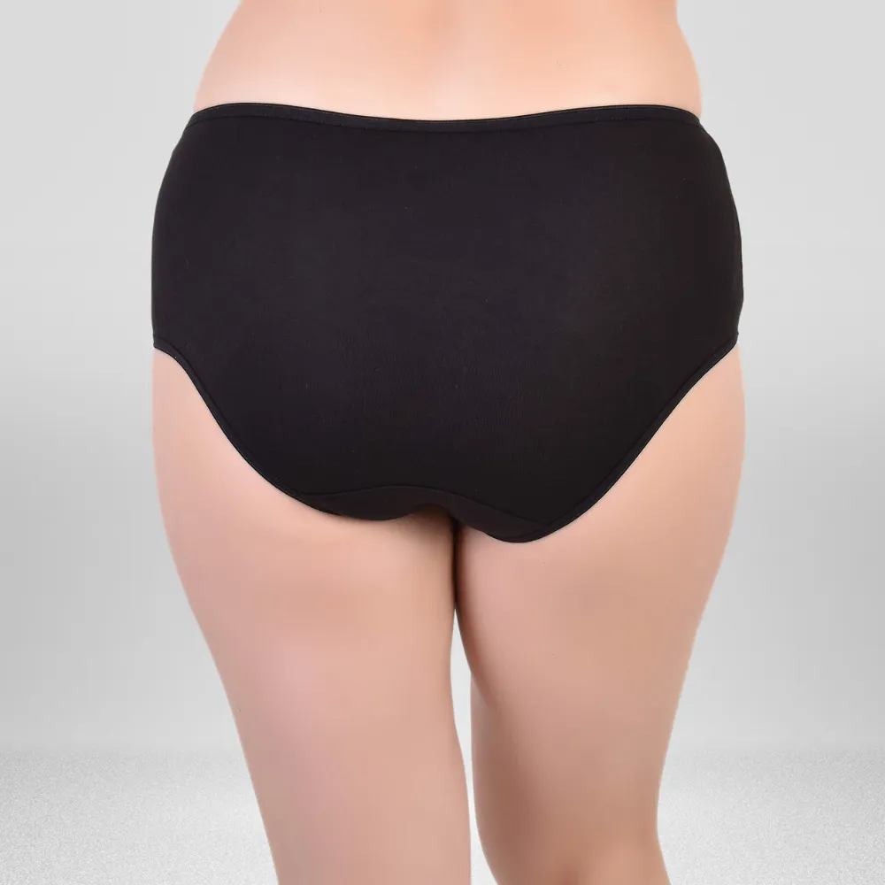 Midi Panty | Women Under Wear | Comfortable | Soft | Set of 2 | Peach & Black