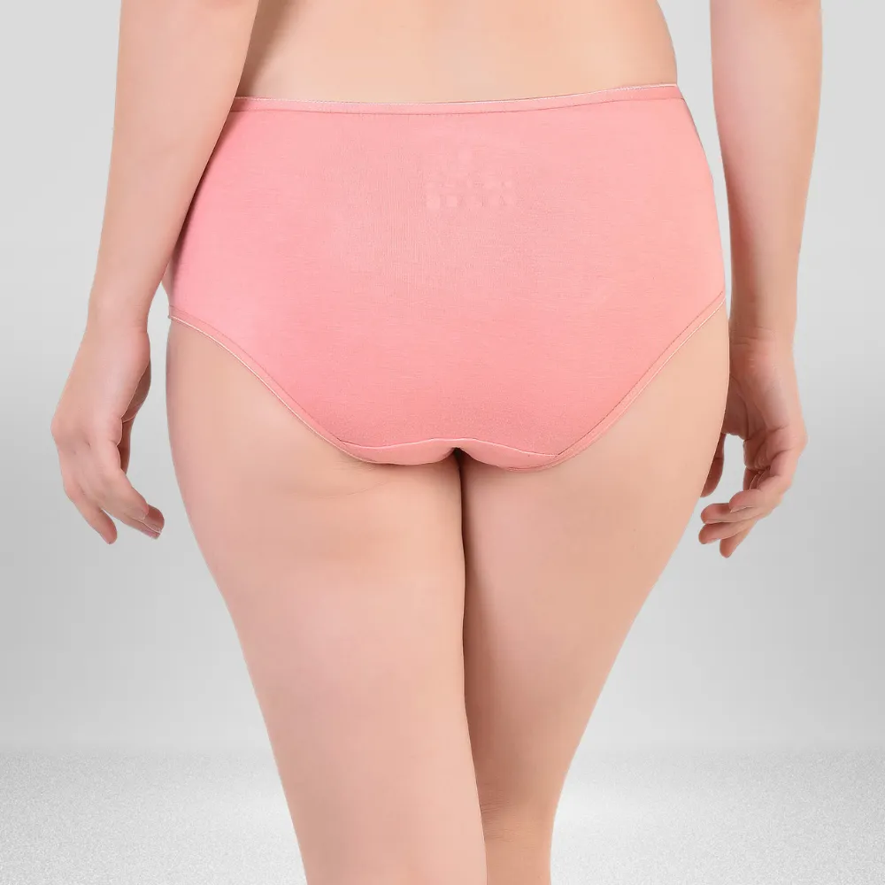 Midi Panty | Women Under Wear | Comfortable | Soft | Set of 2 | Peach & Black