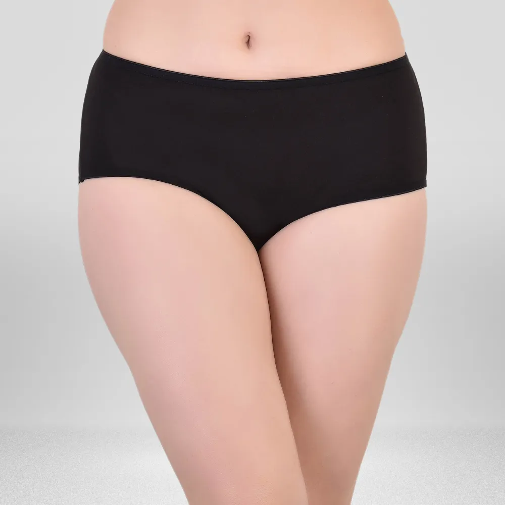 Midi Panty | Women Under Wear | Comfortable | Soft | Set of 2 | Peach & Black