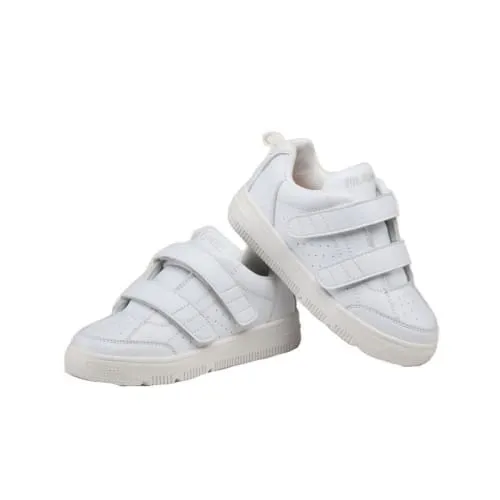Mt. Emey 2603-V White -  Children Straight Last Athletic Shoes with Elastic Laces