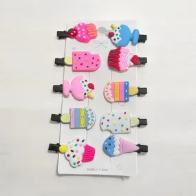 Multicolor Popsicles Theme Hair Clips Set for Kids (Pack of 10)