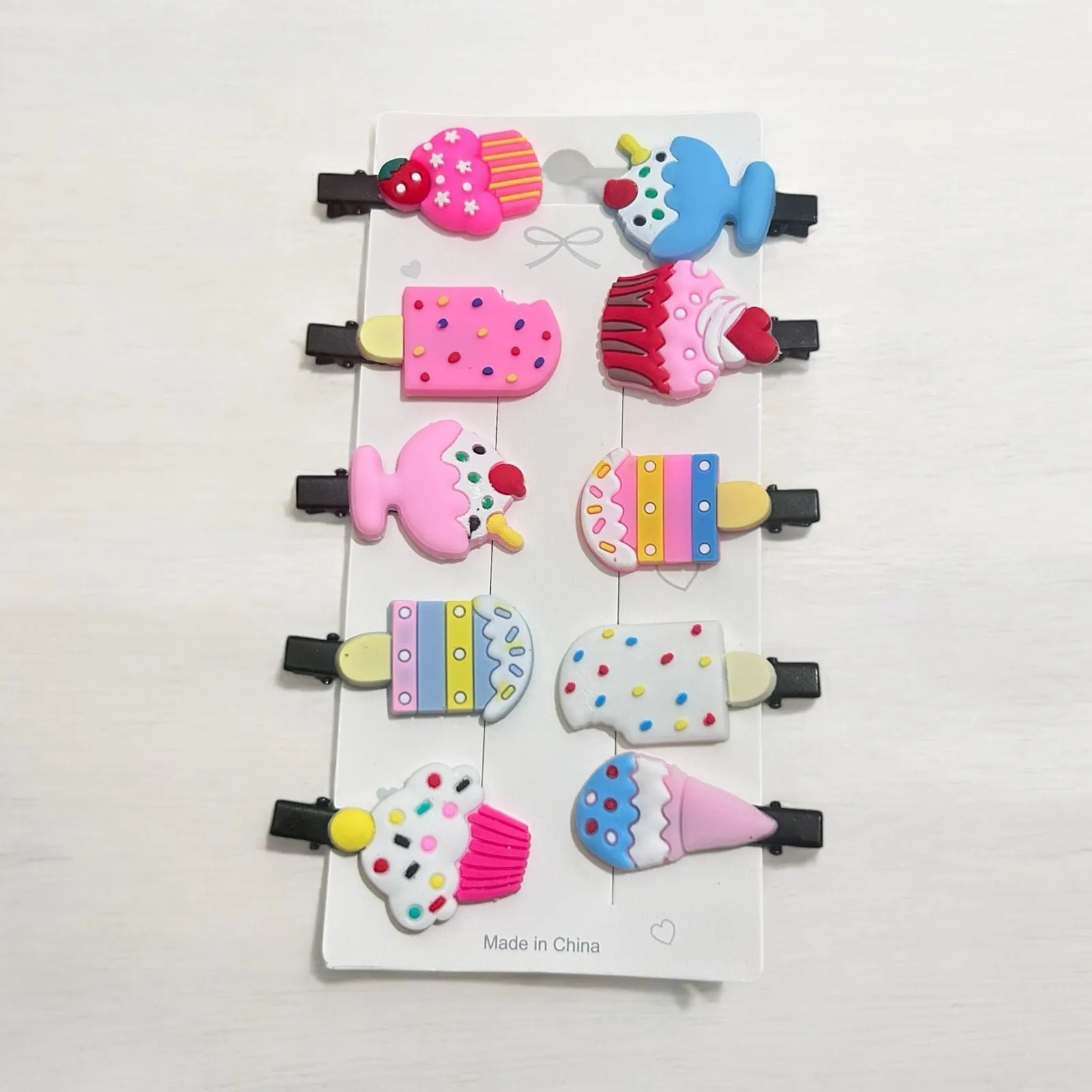 Multicolor Popsicles Theme Hair Clips Set for Kids (Pack of 10)