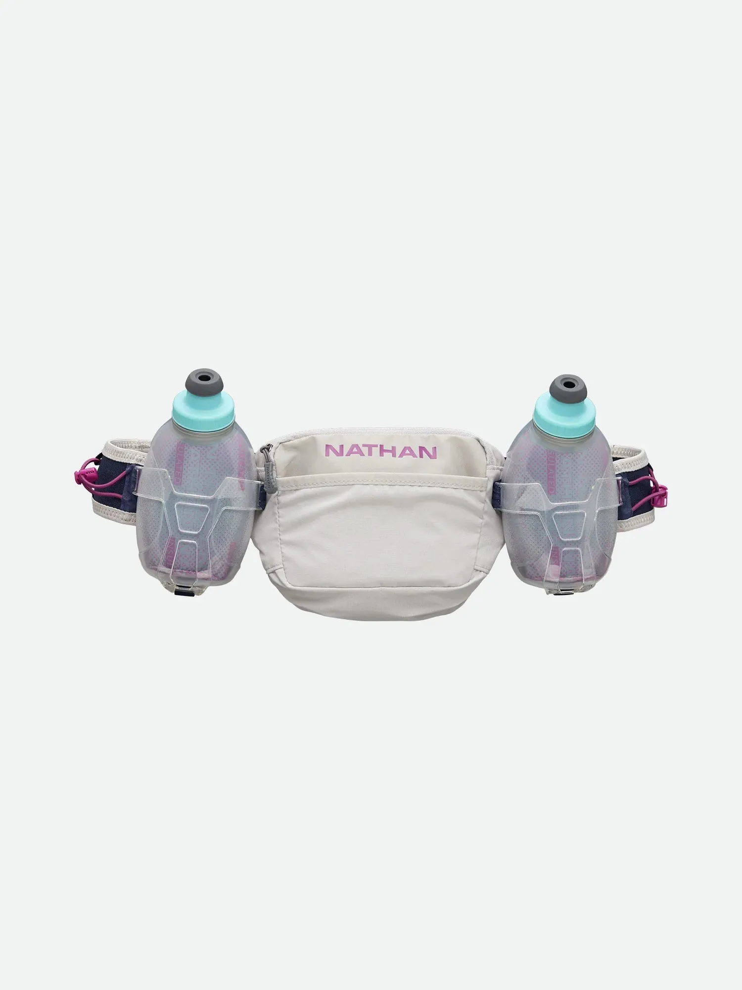 Nathan | Trail Mix Plus Insulated 3.0 Hydration Belt | Unisex | Vapor Grey/Magenta