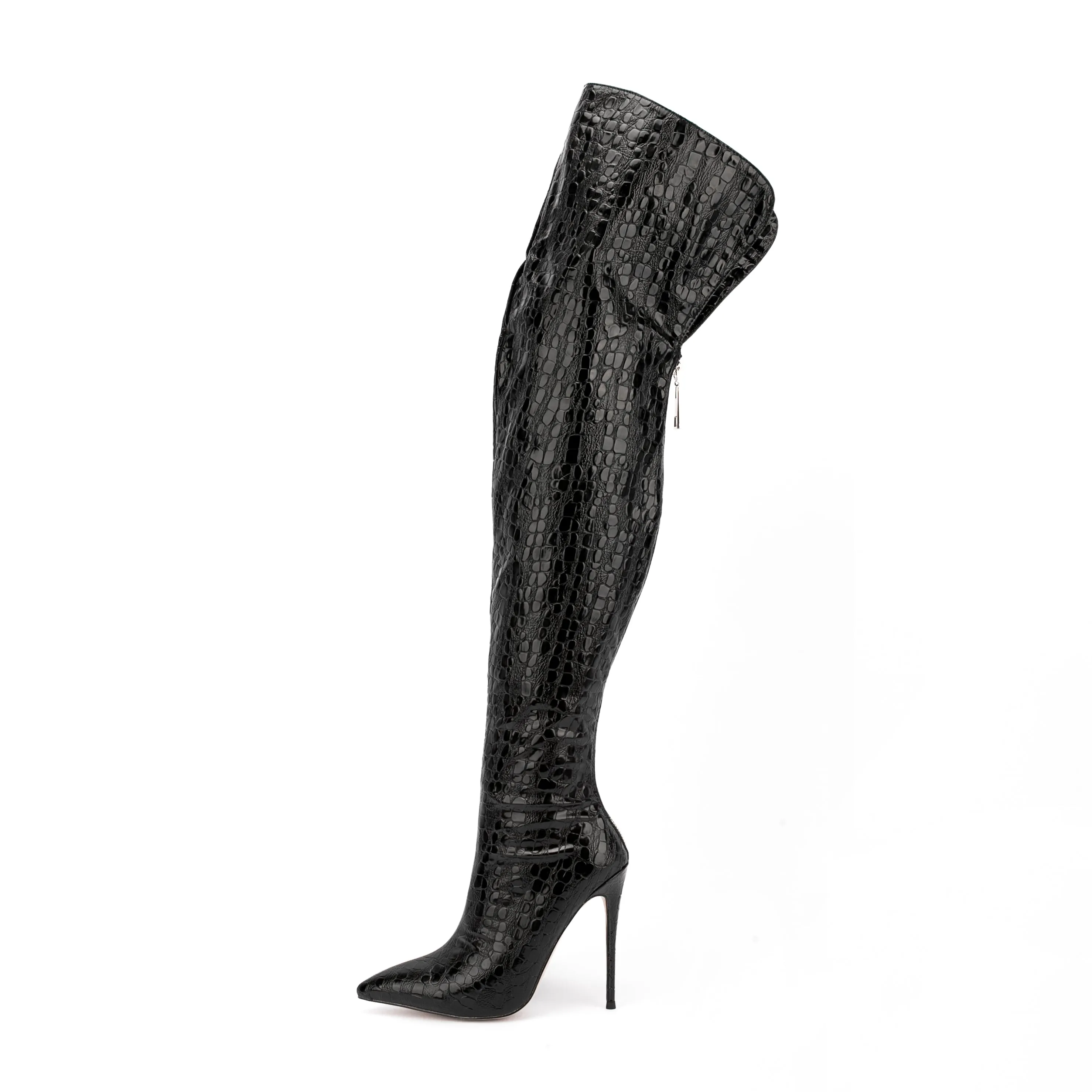 Pointed Toe Stiletto High Heels Over Knee Thigh High Boots