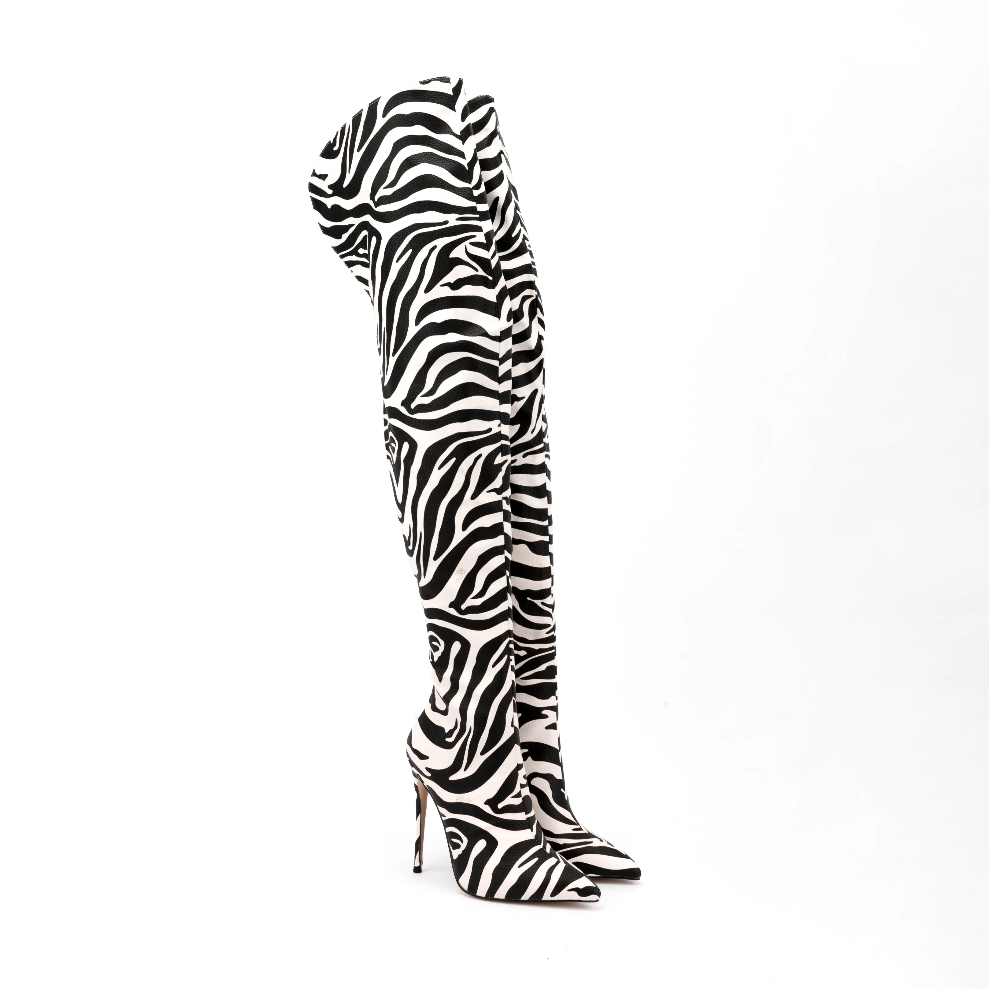 Pointed Toe Stiletto High Heels Over Knee Thigh High Boots