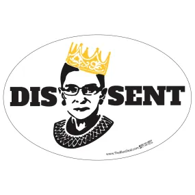 RBG Dissent Oval Bumper Sticker