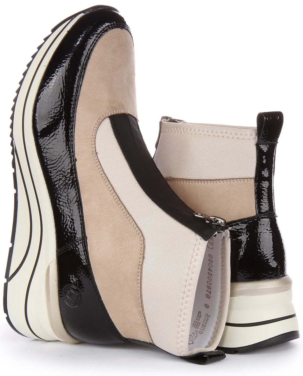Remonte Dot71-60 Font Zip Boot In Beige For Women