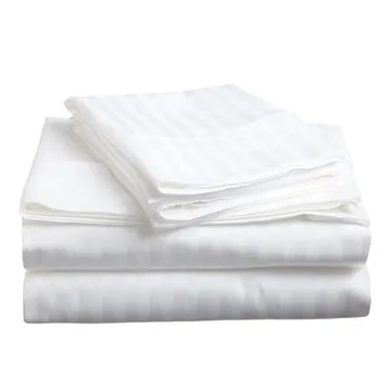 soft stripe microfibre sheet set king single white